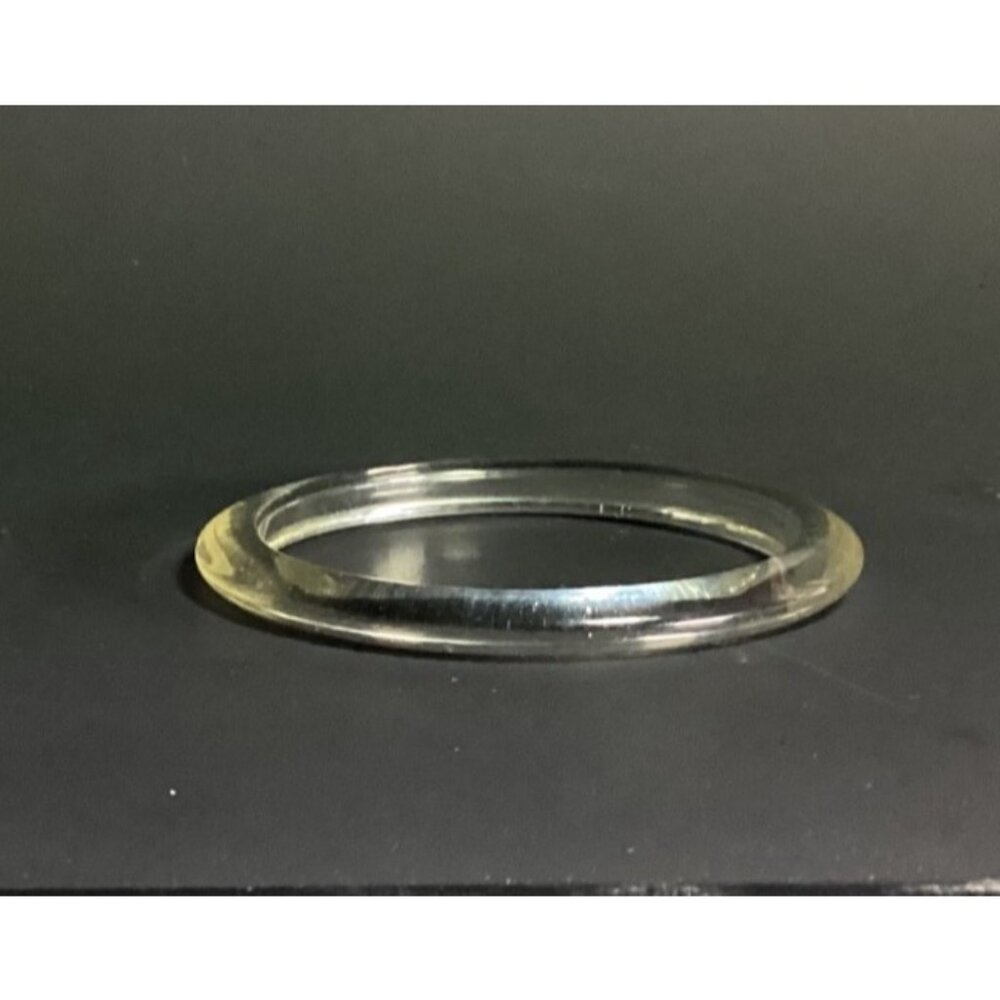 Vintage Clear Flying Saucer Lucite Spacer Bangle Bracelet UFO Profile Minimalist - Picture 7 of 9